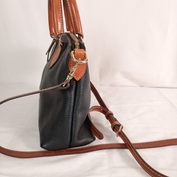 Dooney & Bourke Dillen Crossbody Satchel Pebble Grain Leather Navy - Picture 4 of 14